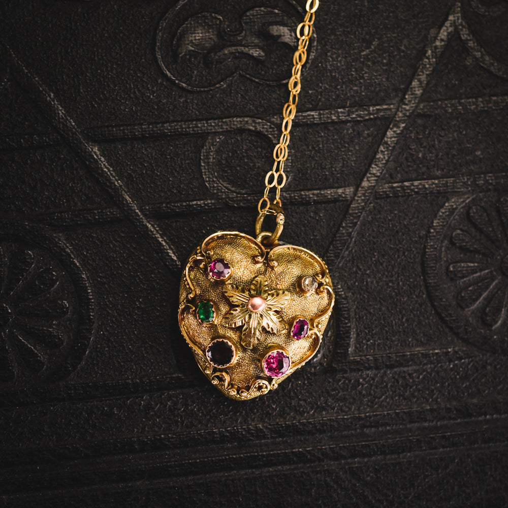 Georgian Regency Acrostic REGARD Heart Locket