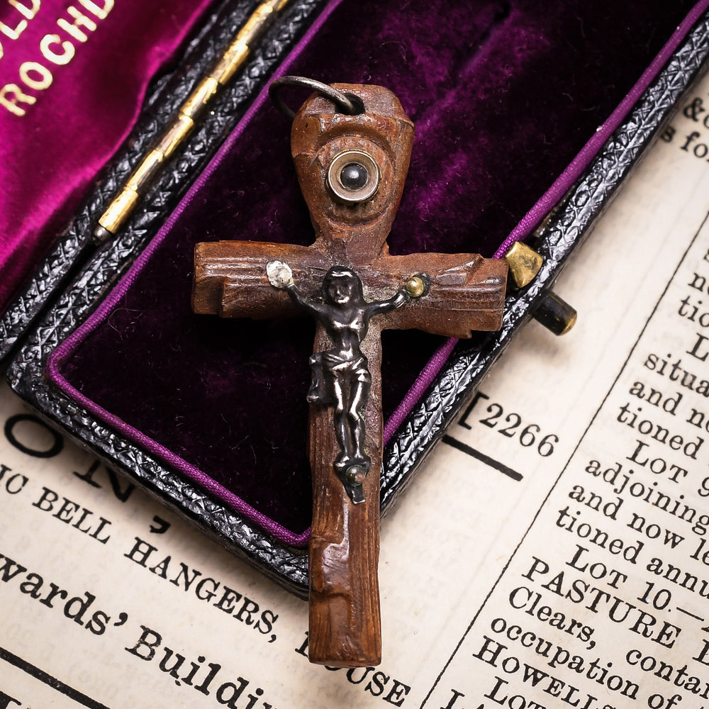 Victorian Crucifix Stanhope Pendant
