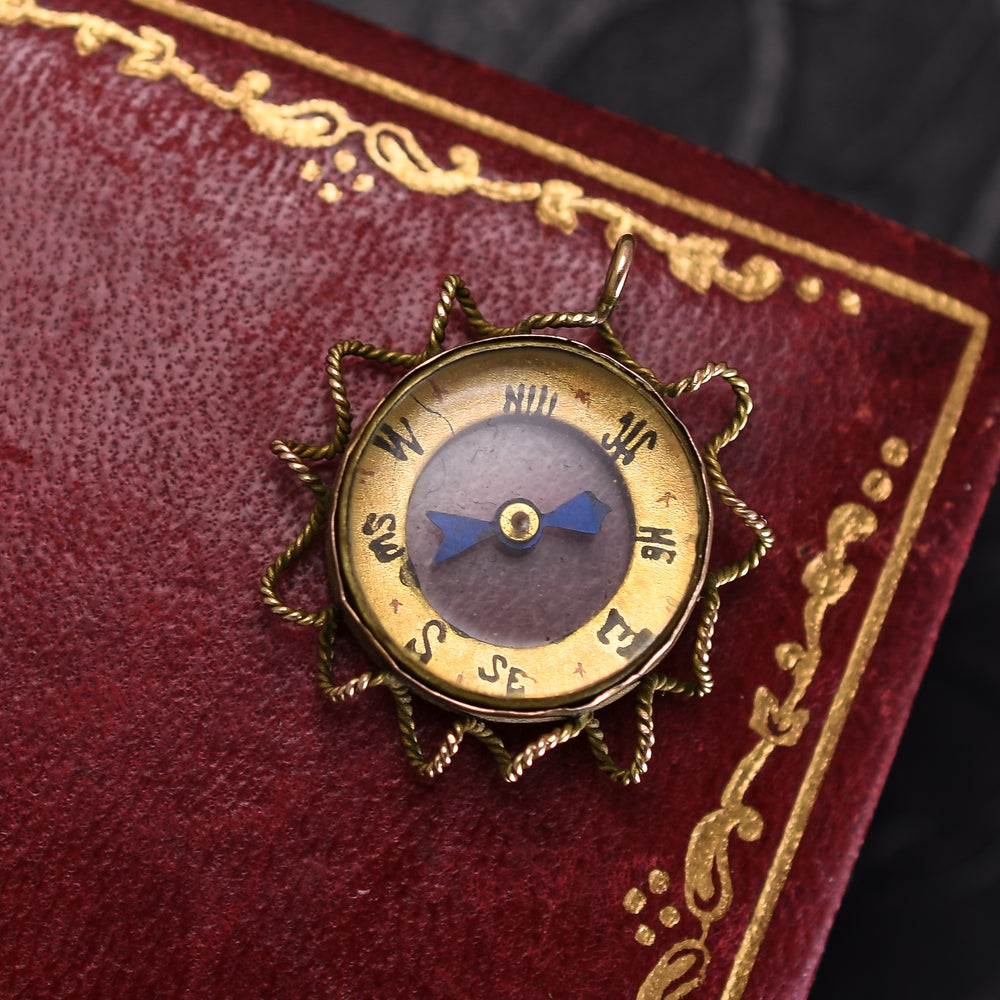 Victorian Gold Compass Fob Pendant