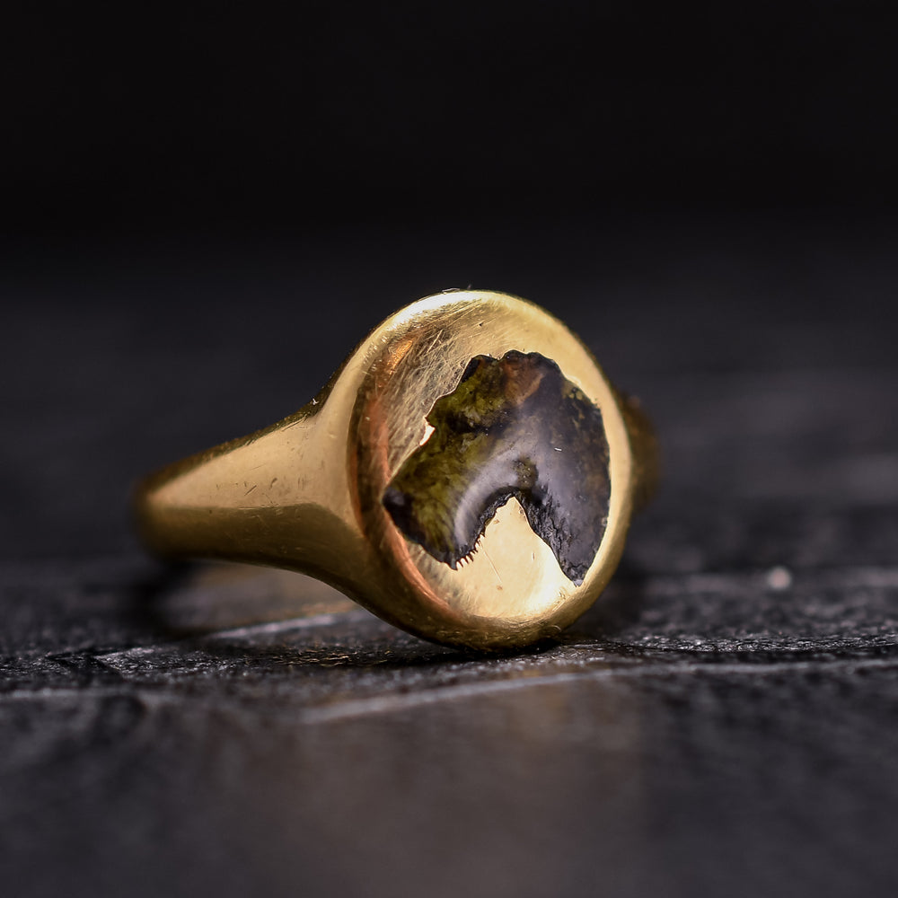 Victorian Gold Enamelled Dog Signet Ring