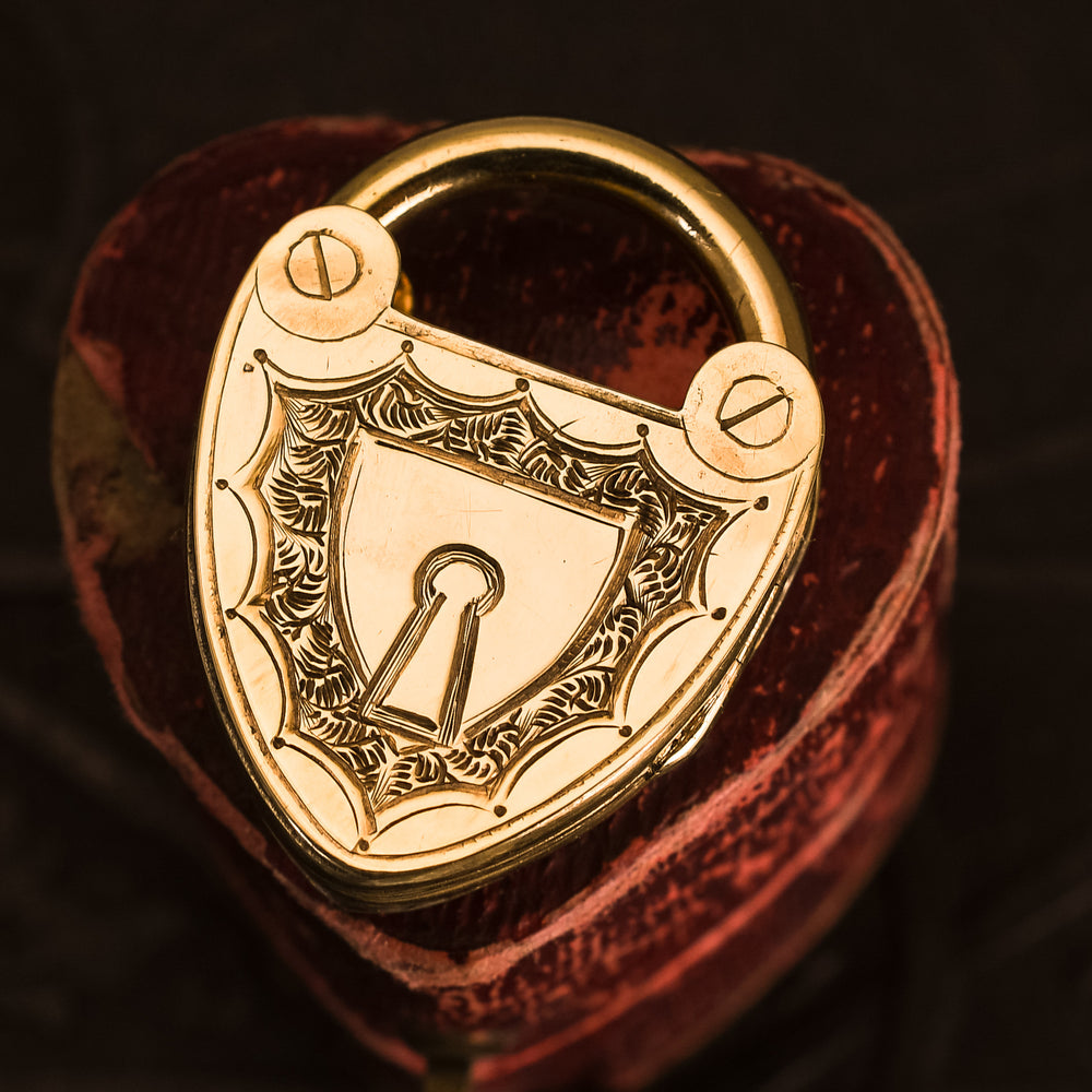 Victorian Gold Heart Padlock Locket