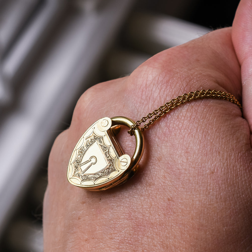 Victorian Gold Heart Padlock Locket