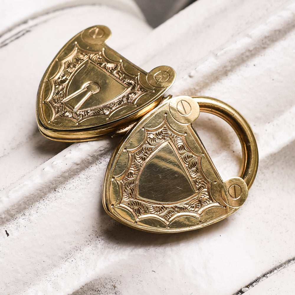 Victorian Gold Heart Padlock Locket