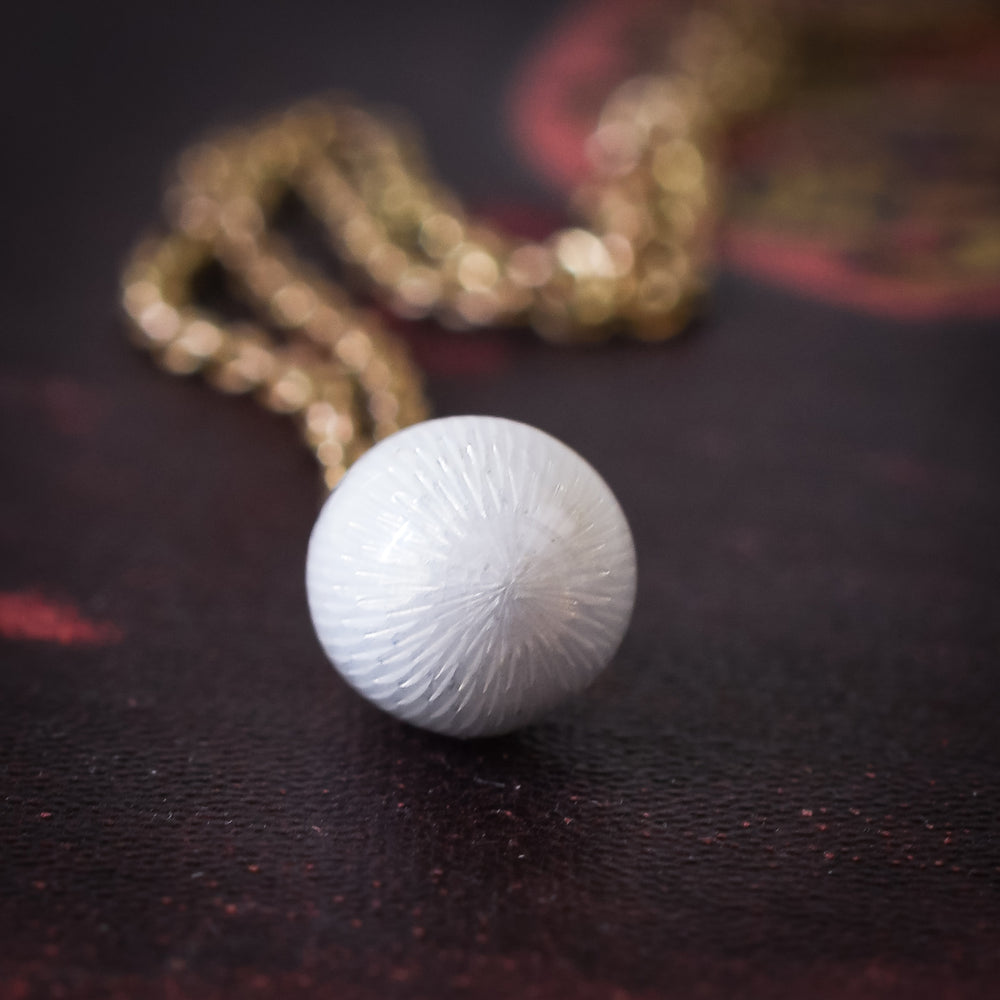 Imperial Russian White Enamel Miniature Egg Pendant
