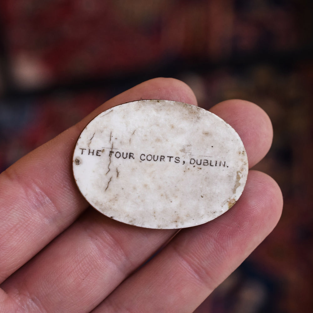 Georgian The Four Courts, Dublin Porcelain Miniature Plaque