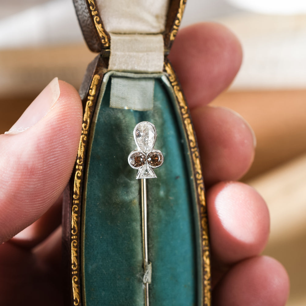 Late Victorian Diamond Clubs Stick Pin