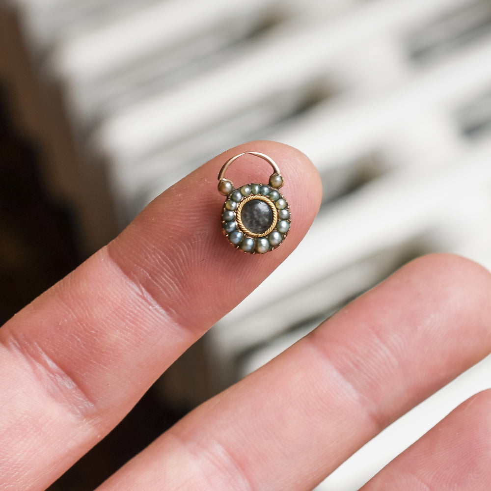 Tiny Georgian Pearl Heart Padlock Locket