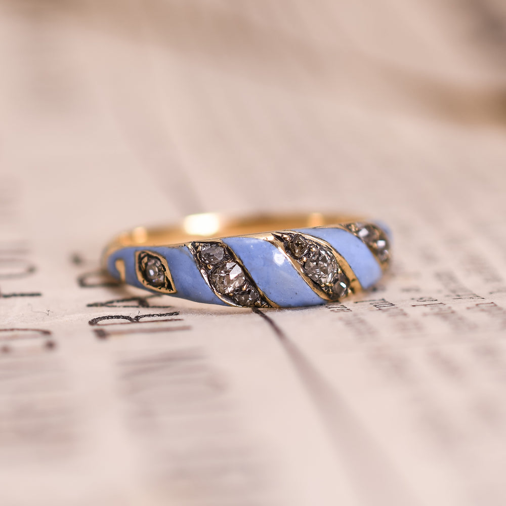 Victorian Diamond & Enamel Ring