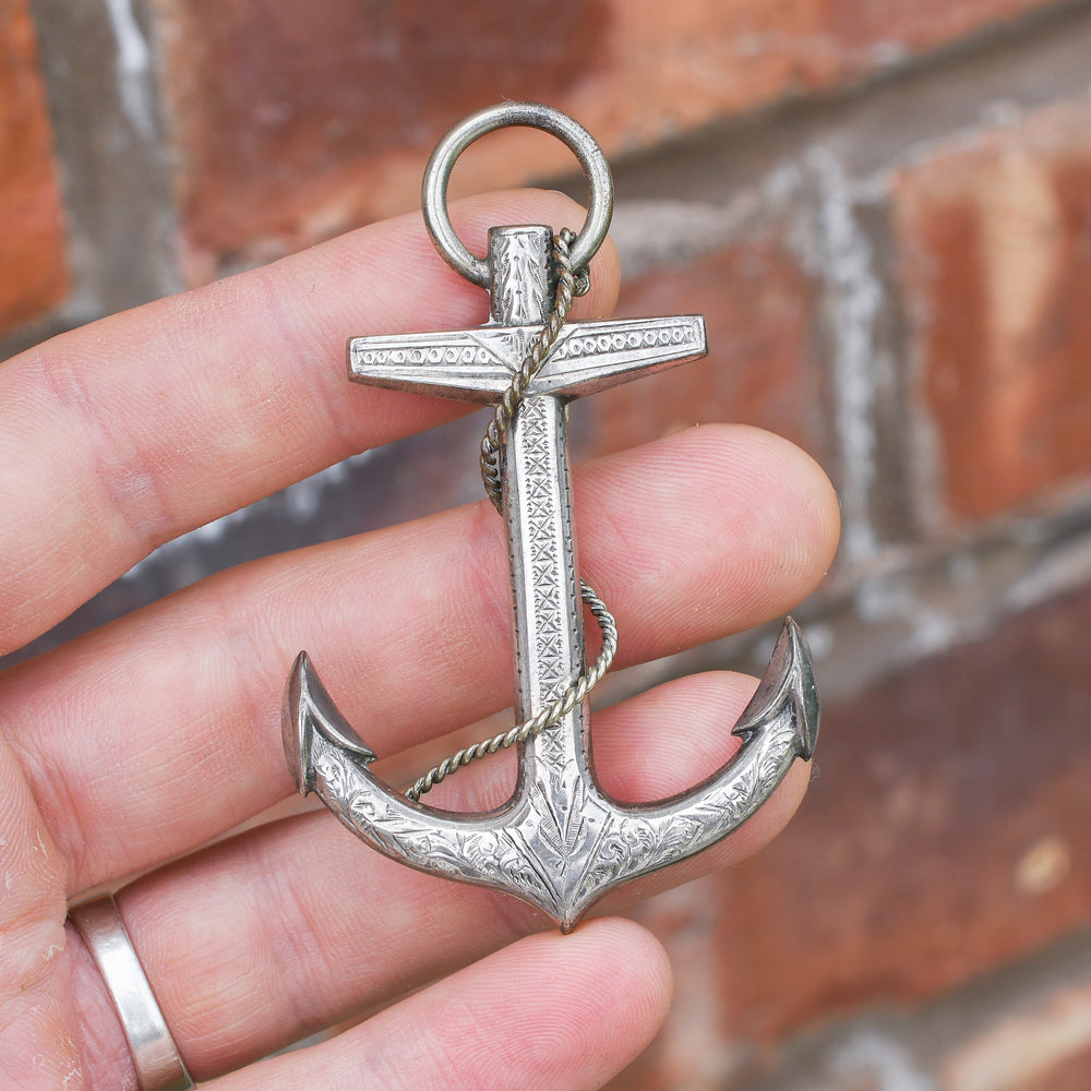 Victorian Oversized Anchor Brooch
