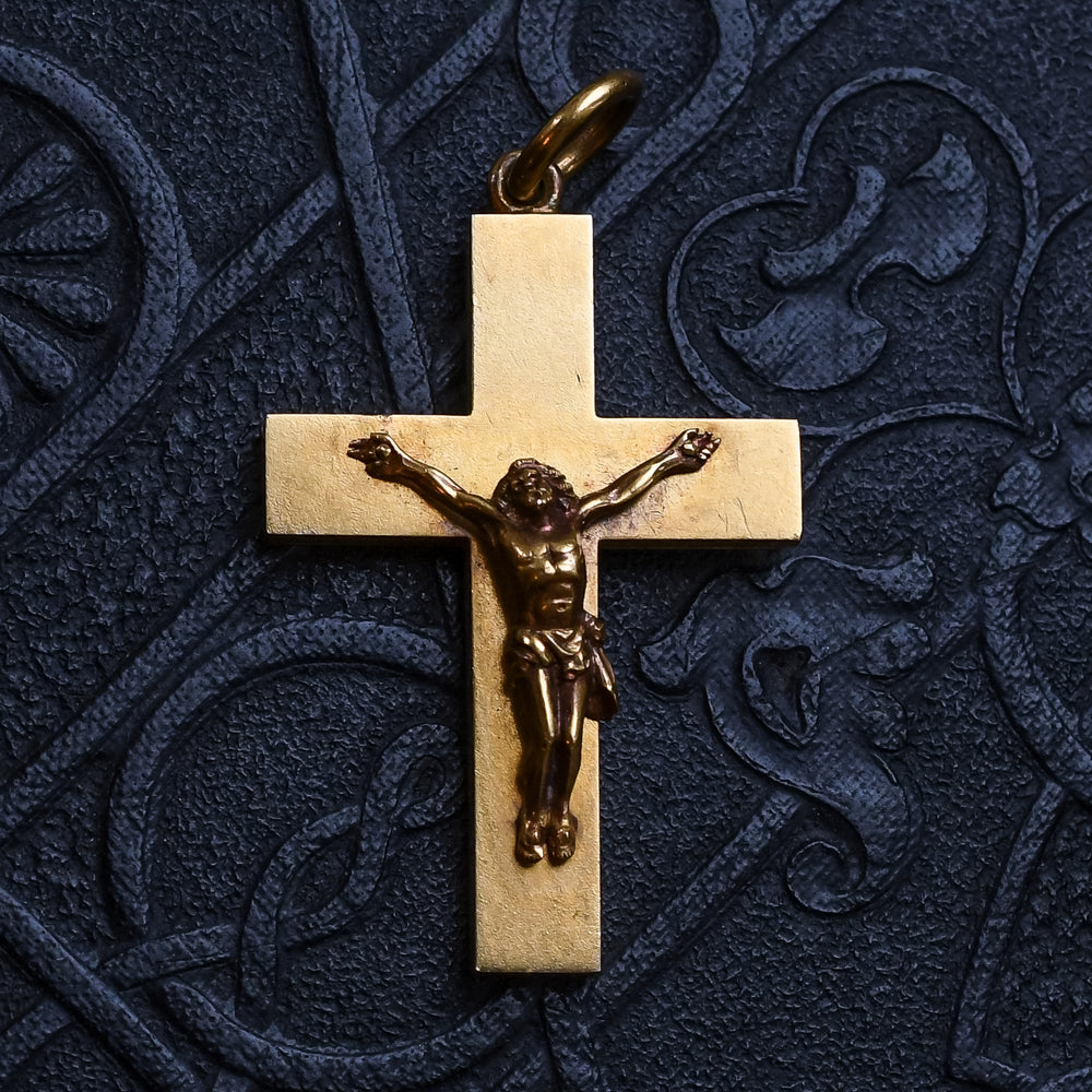 Mid Victorian Crucifix Locket Pendant