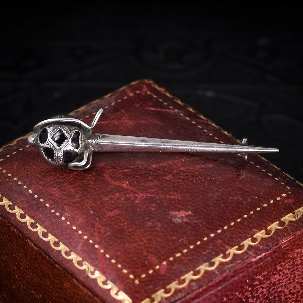 Victorian Silver Broadsword Brooch