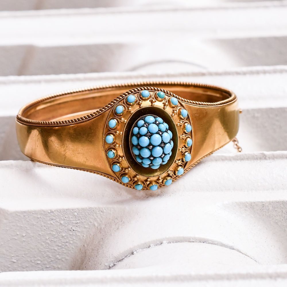High Victorian Pavé Turquoise Bangle