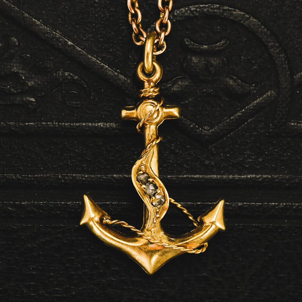 Victorian Diamond Anchor Pendant