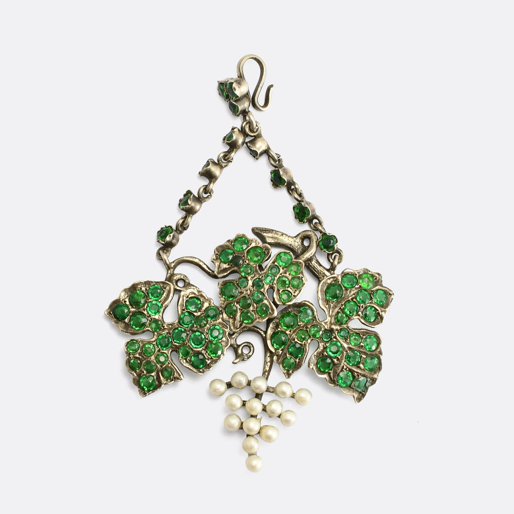 Jugendstil Grape Bunch & Vine Leaf Pendant