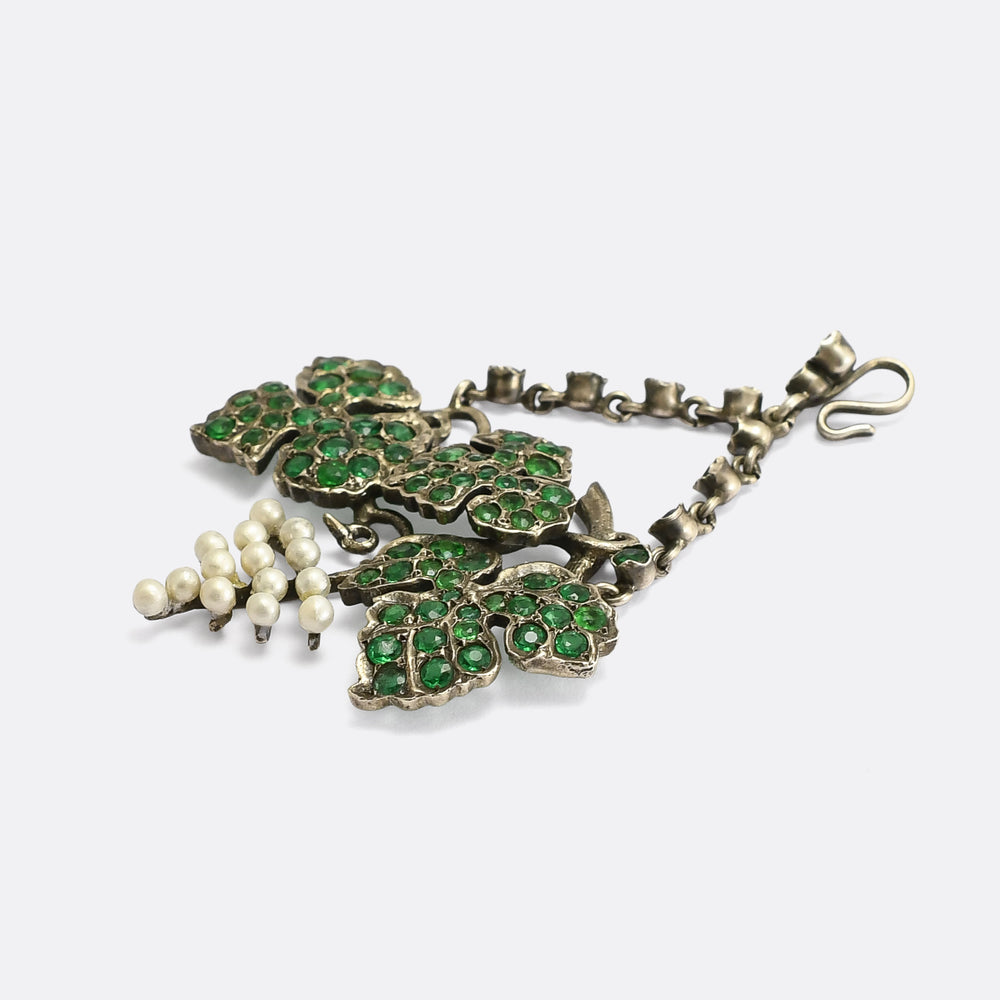 Jugendstil Grape Bunch & Vine Leaf Pendant