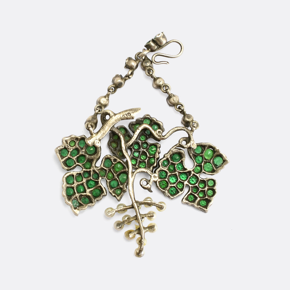 Jugendstil Grape Bunch & Vine Leaf Pendant