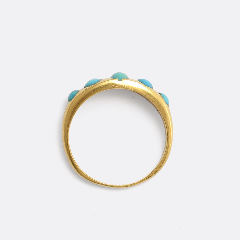 Victorian Turquoise 5-Stone Gypsy Ring