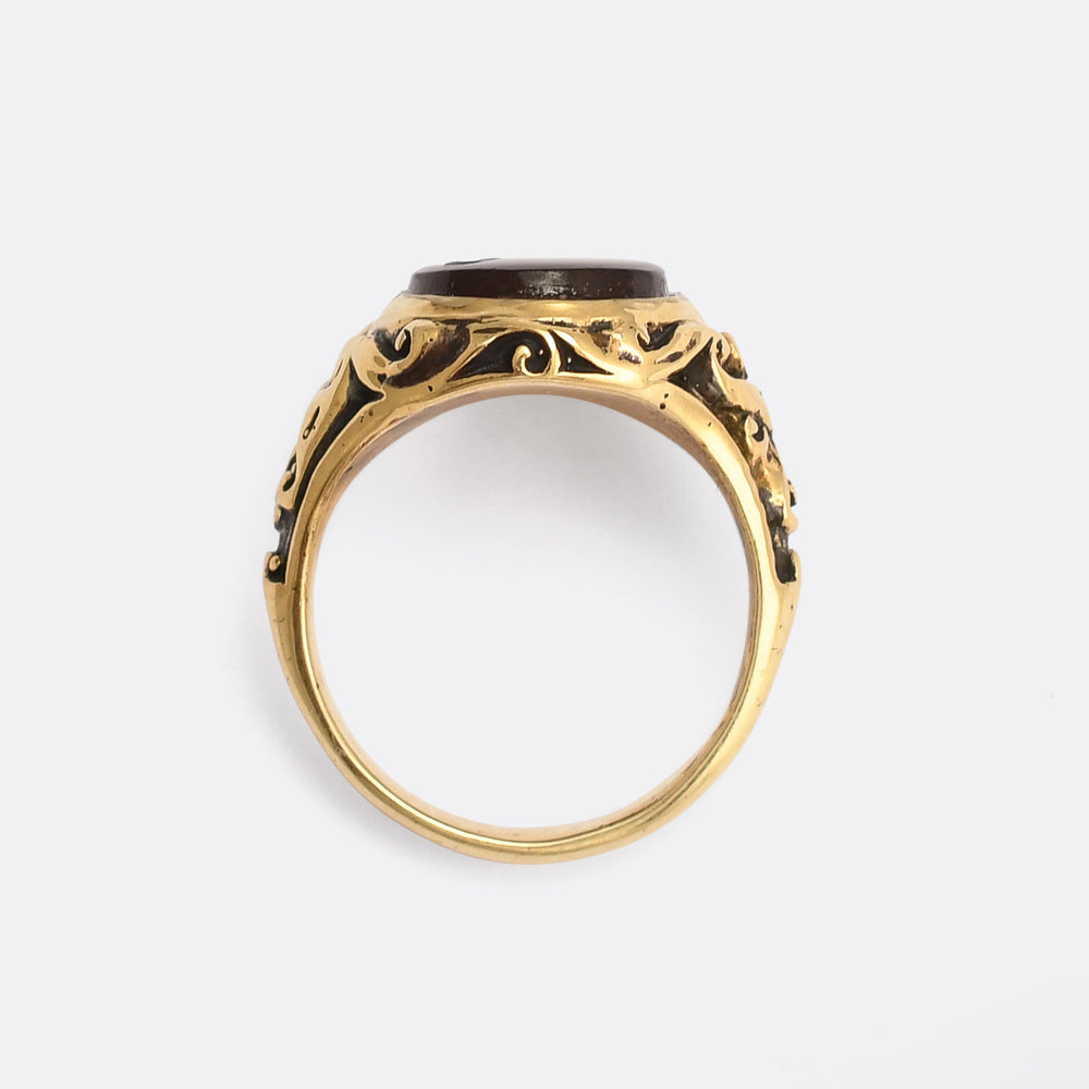 Victorian Flamingo Intaglio Signet Ring