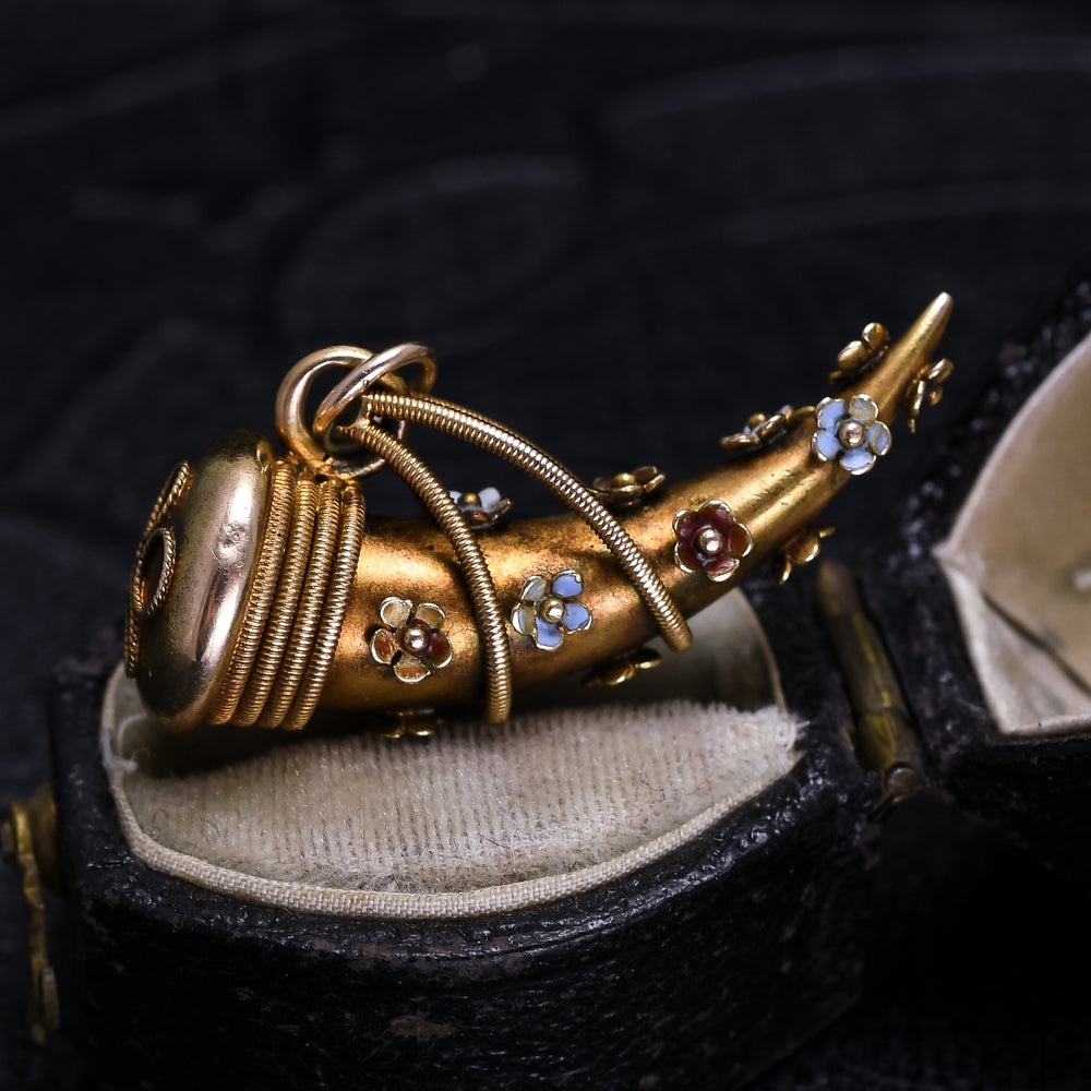 Georgian 18k Gold Cornucopia Horn of Plenty Charm