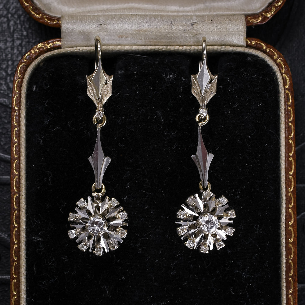 Vintage Diamond Starburst Earrings