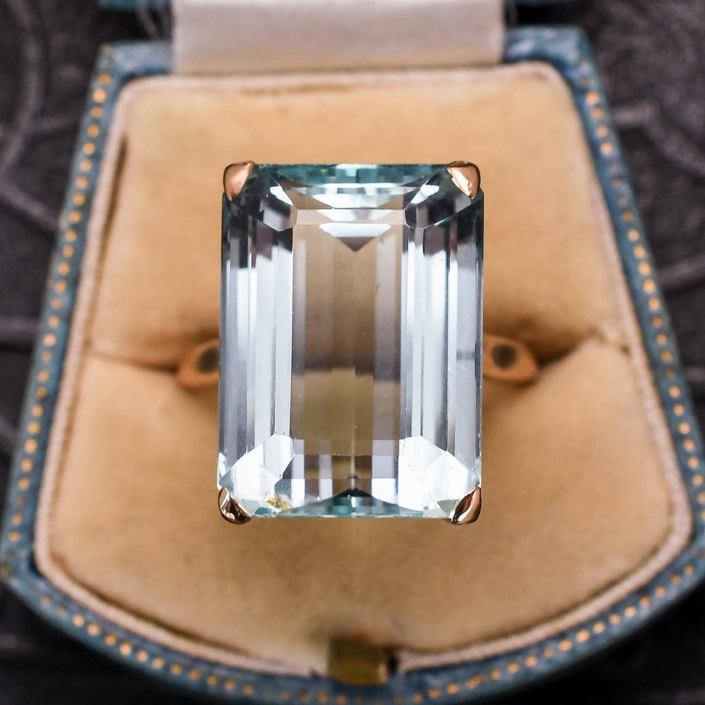 Mid-Century 21.41ct Aquamarine Statement Ring
