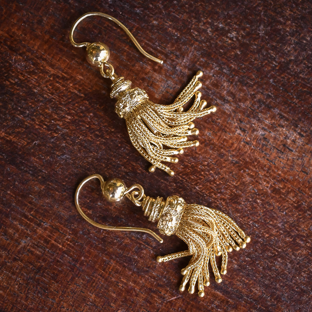 Victorian 18k Gold Tassel Earrings