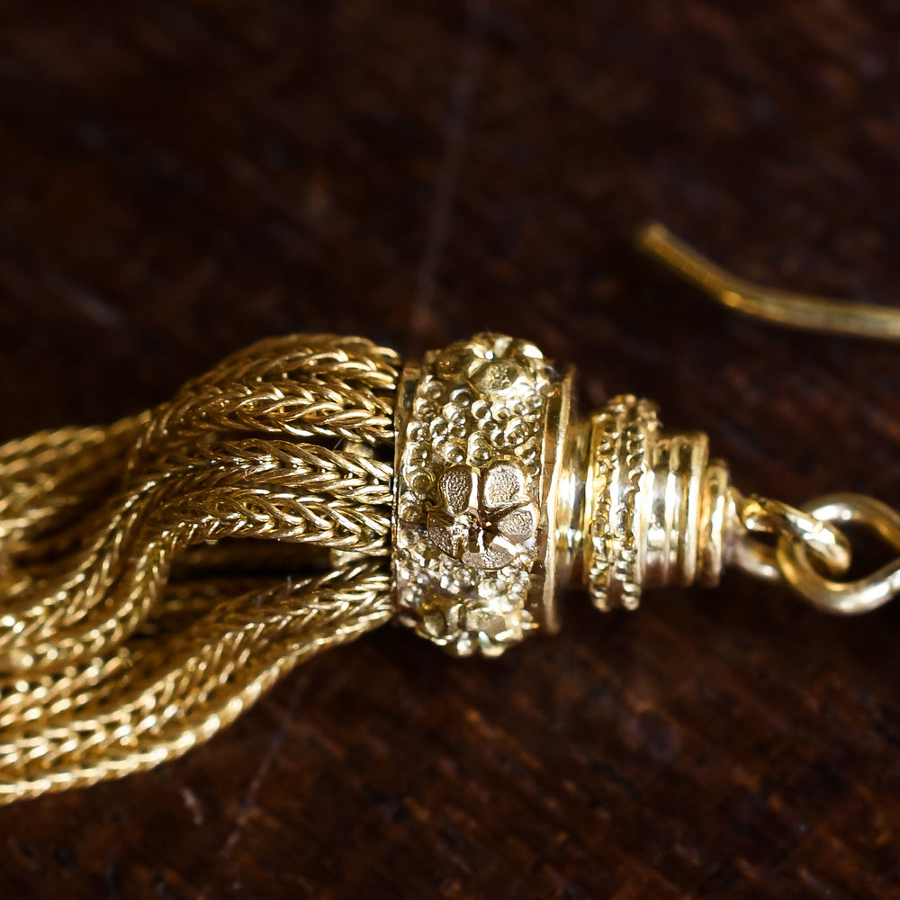 Victorian 18k Gold Tassel Earrings