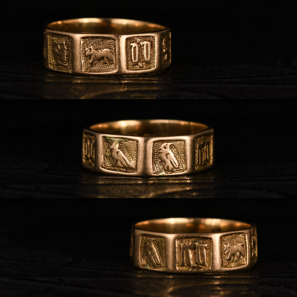 Victorian Nine Symbolic Panels Ring