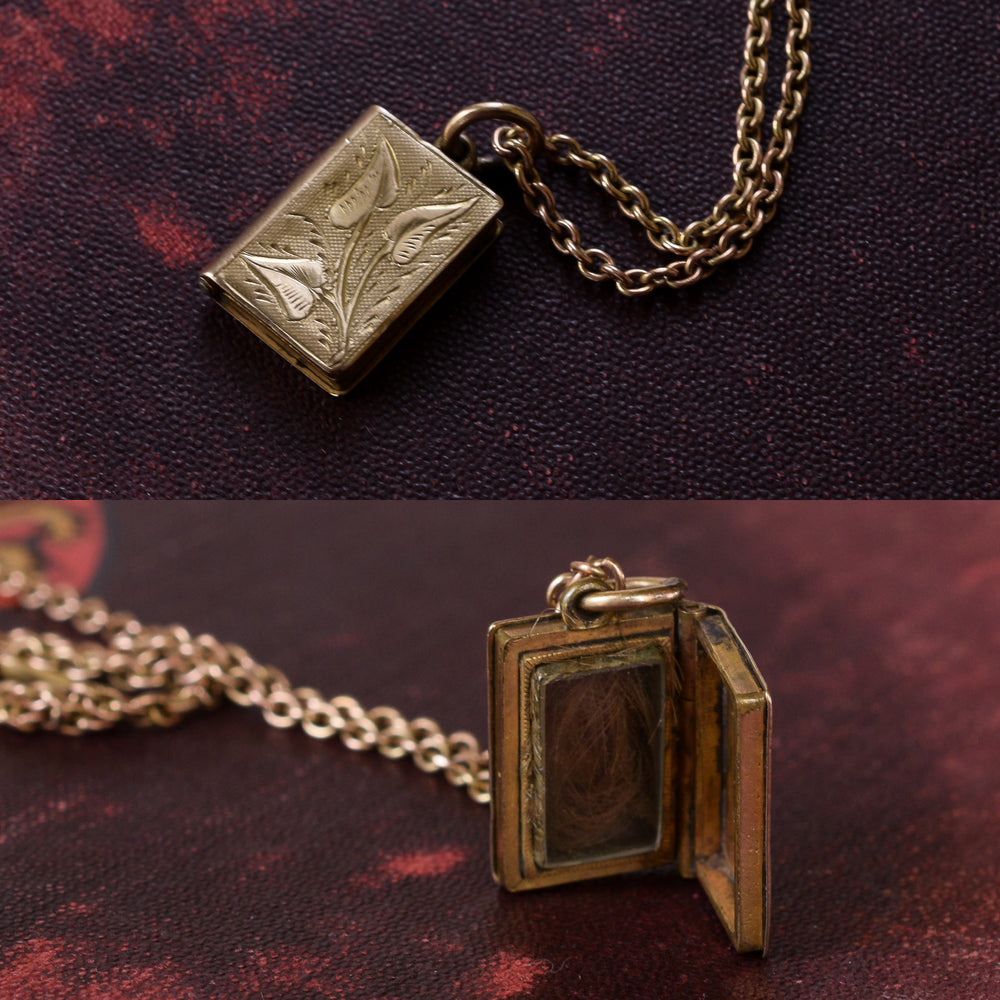 Mid-Victorian Gold Book Locket