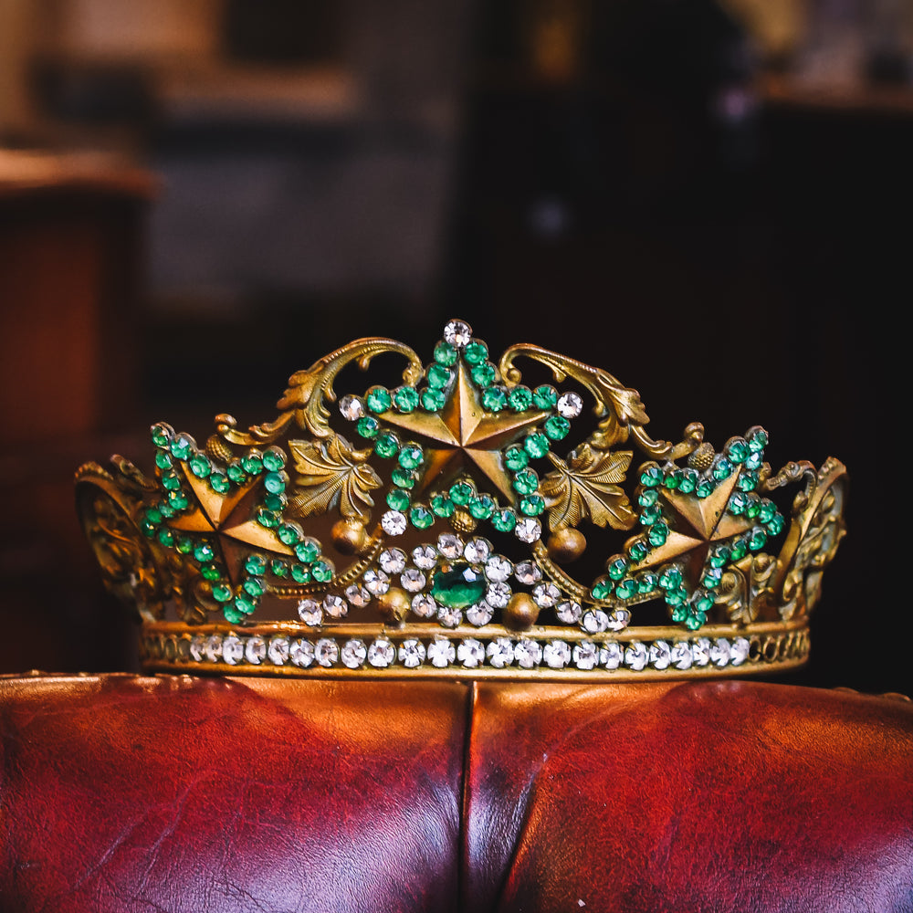 Georgian Regency Green & White Paste Tiara