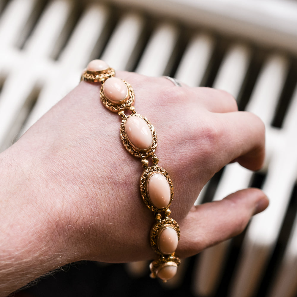 Late Victorian Angelskin Coral Bracelet