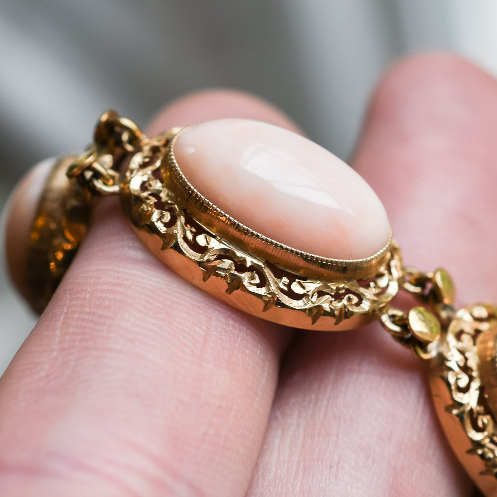 Late Victorian Angelskin Coral Bracelet