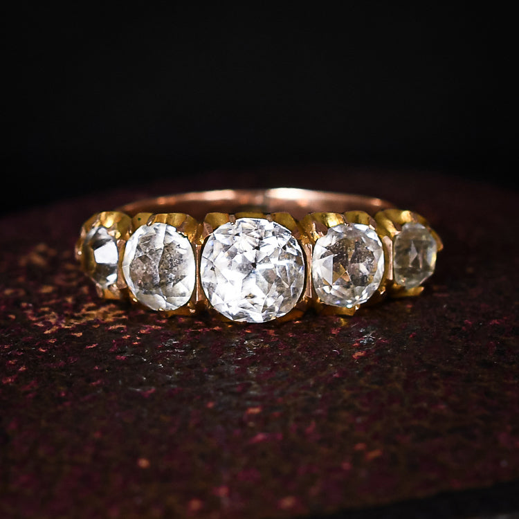 Victorian White Paste 5-Stone Ring