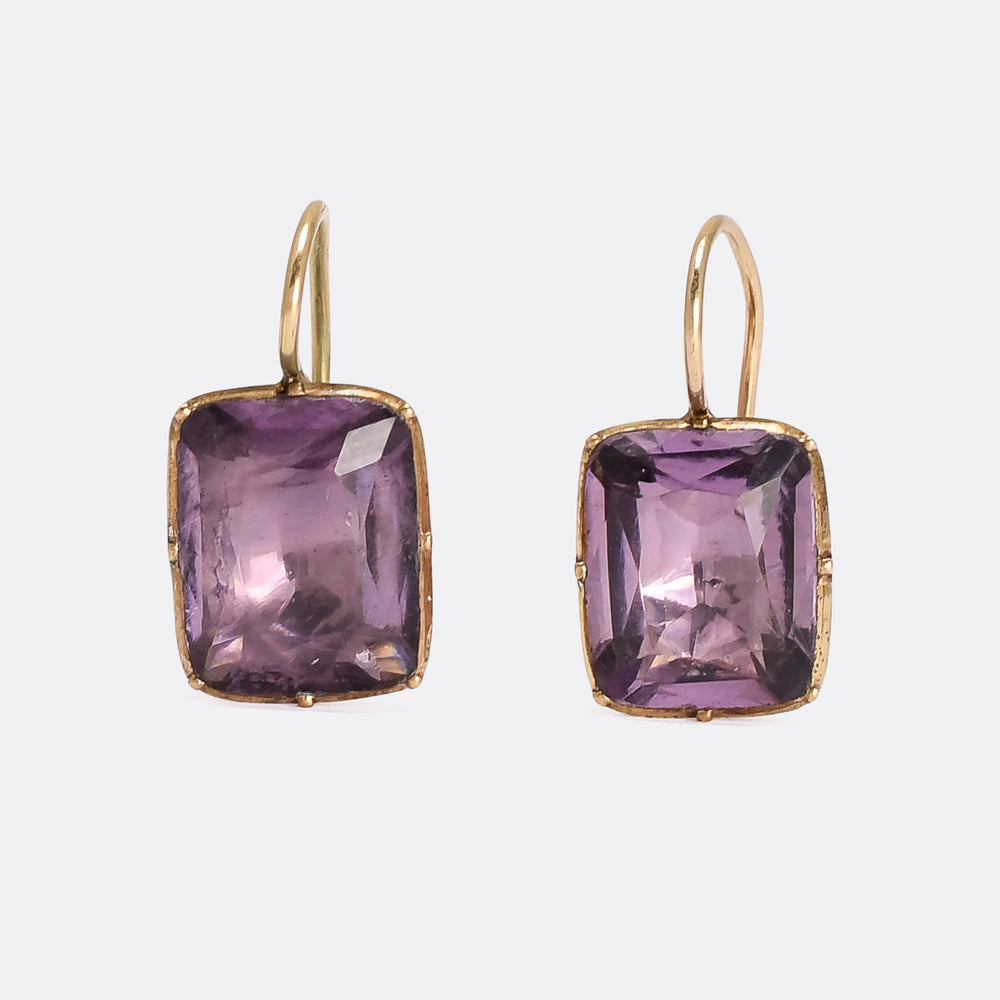 18th Century Lavender Paste Earrings