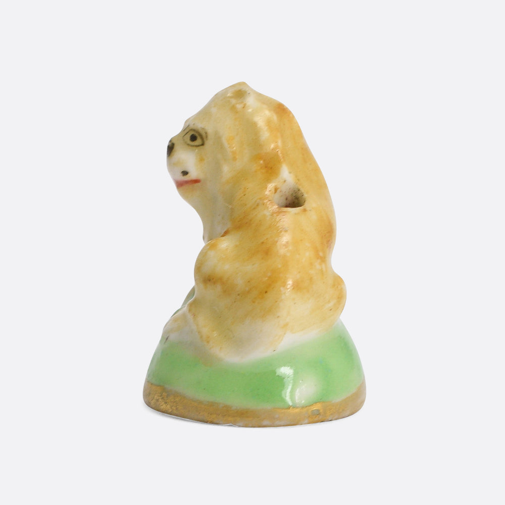 18th Century Derby Chelsea Lying Lion Porcelain Fob Seal