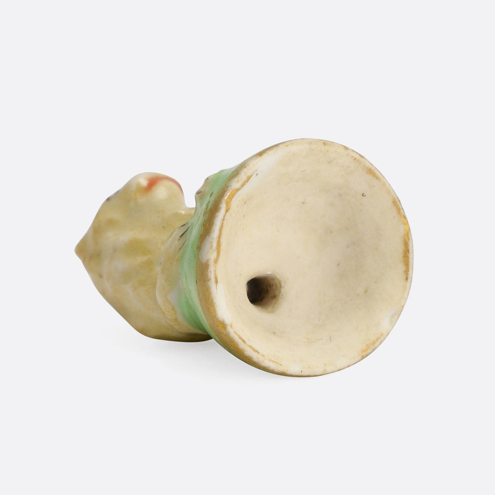 18th Century Derby Chelsea Lying Lion Porcelain Fob Seal