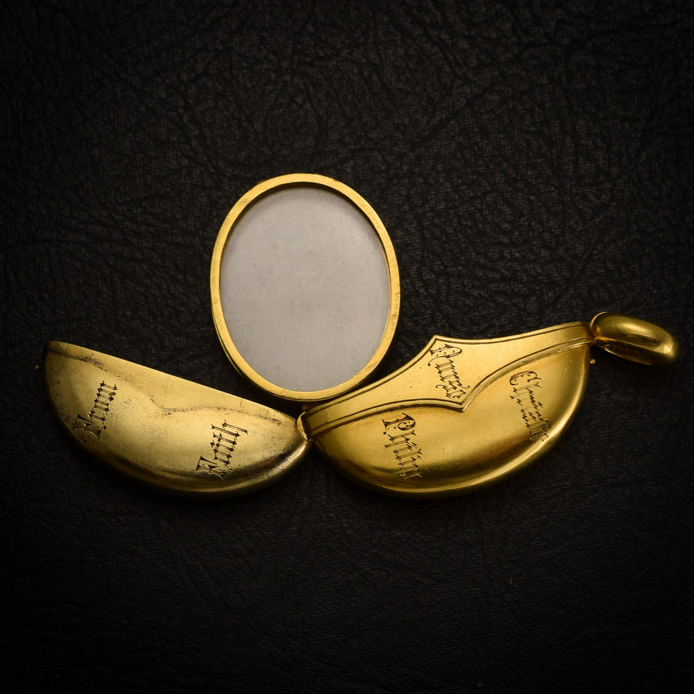 Unusual Edwardian Gold Family Locket 1902