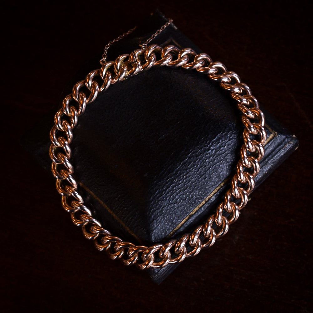Victorian 15k Gold Curb-Link Bracelet