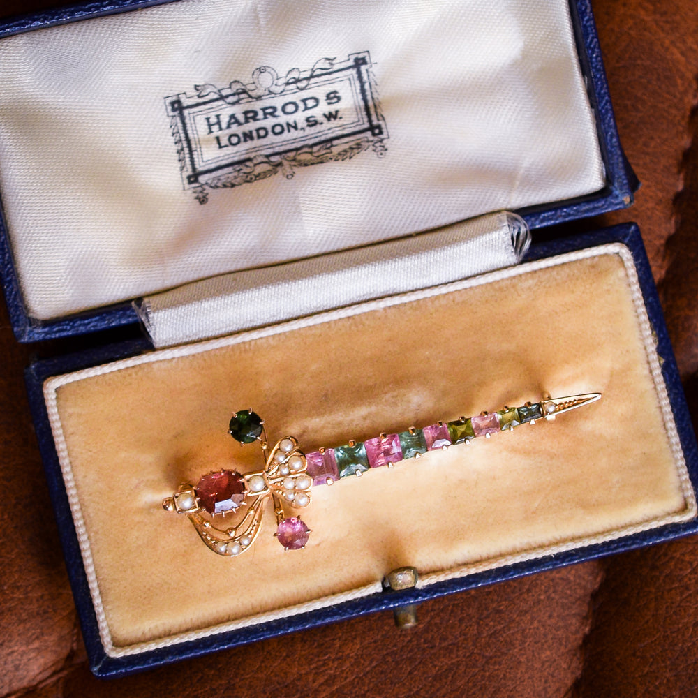 Victorian Harlequin Sword Brooch