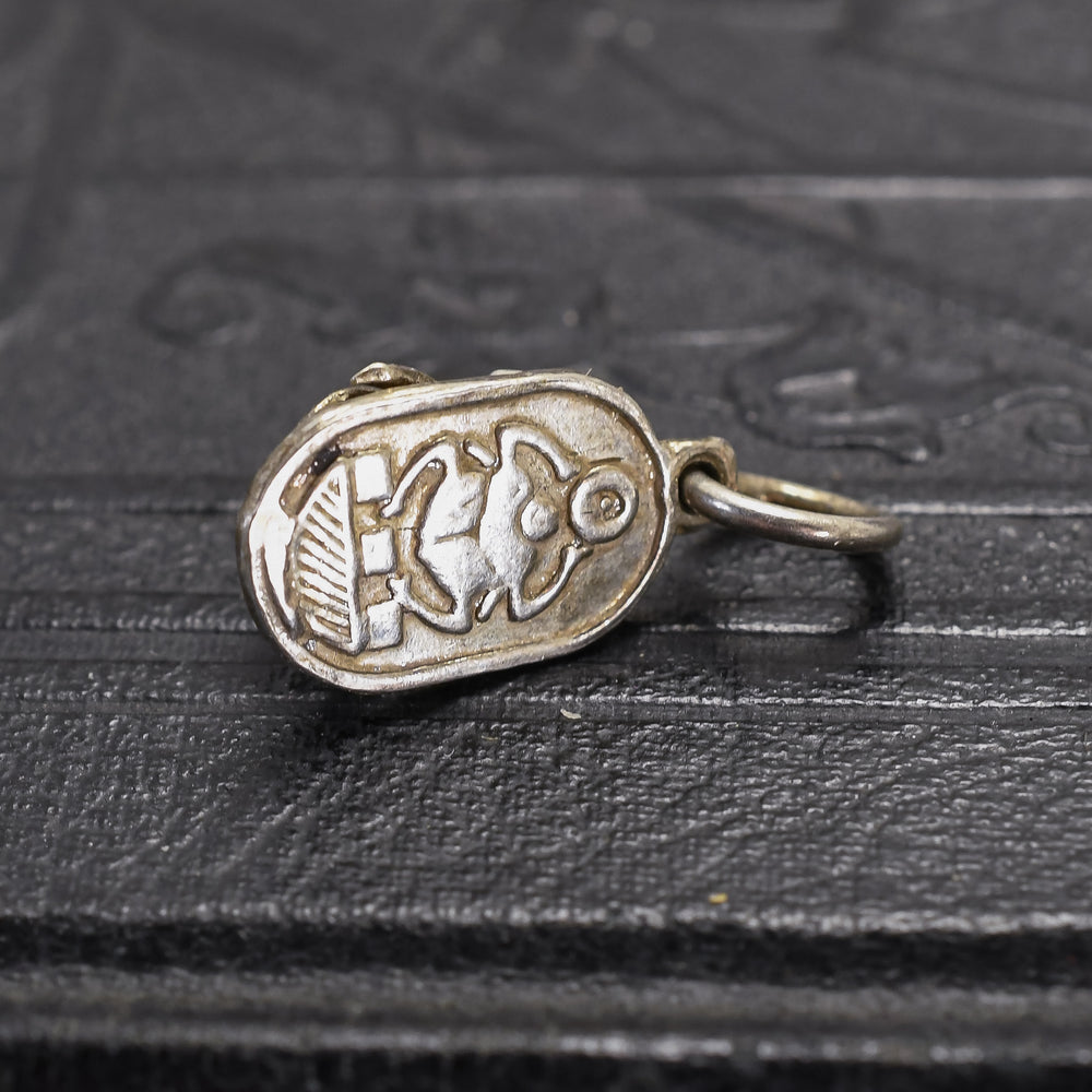 1920s Egyptian Revival Enamel Scarab Charm