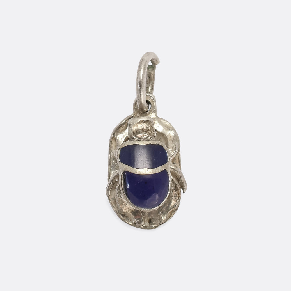 1920s Egyptian Revival Enamel Scarab Charm