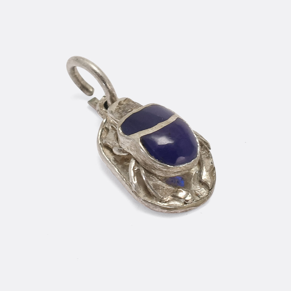 1920s Egyptian Revival Enamel Scarab Charm