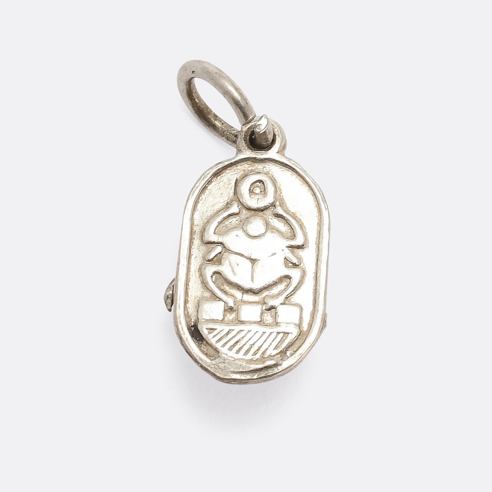 1920s Egyptian Revival Enamel Scarab Charm