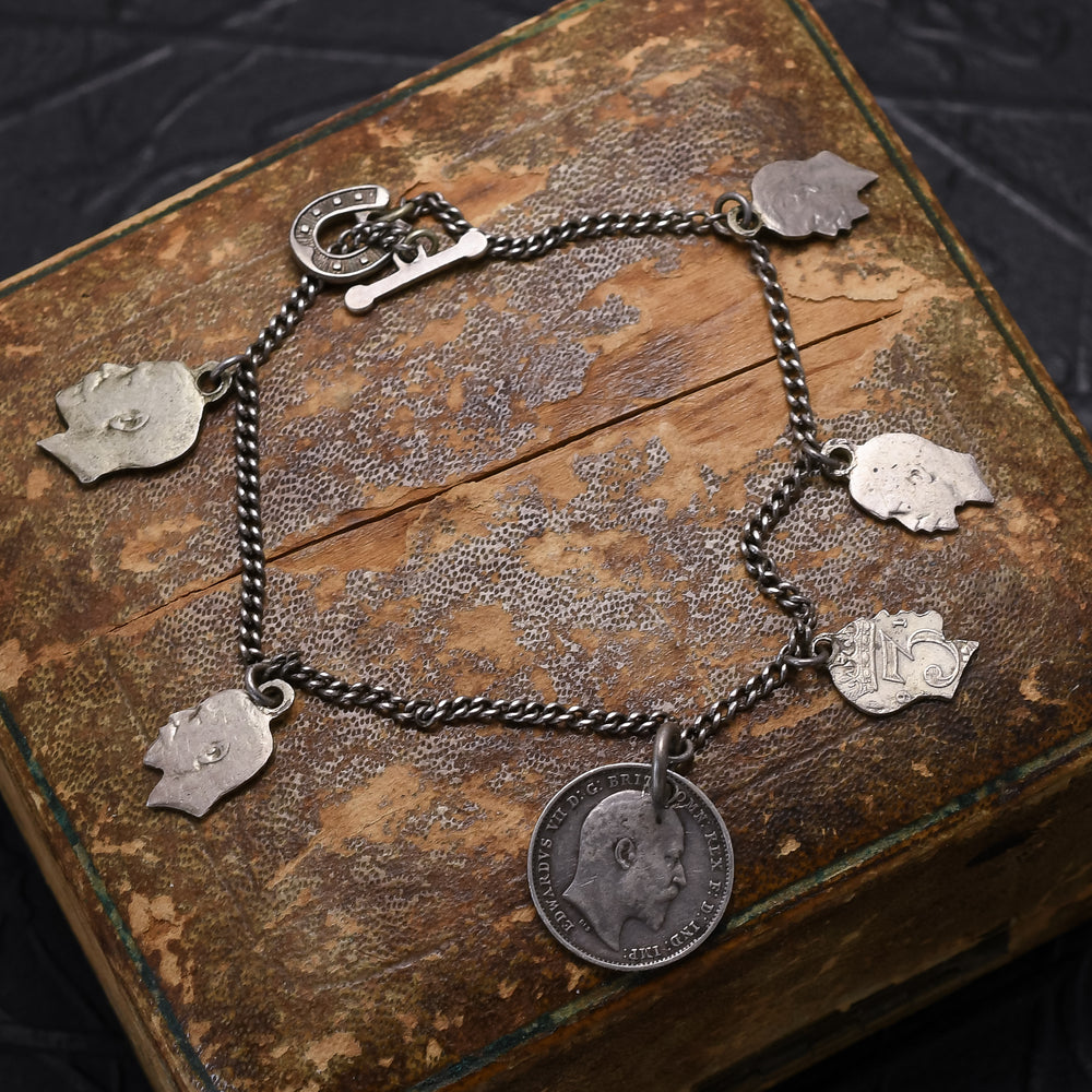 1920s King's Head Cut-Out Coins Bracelet