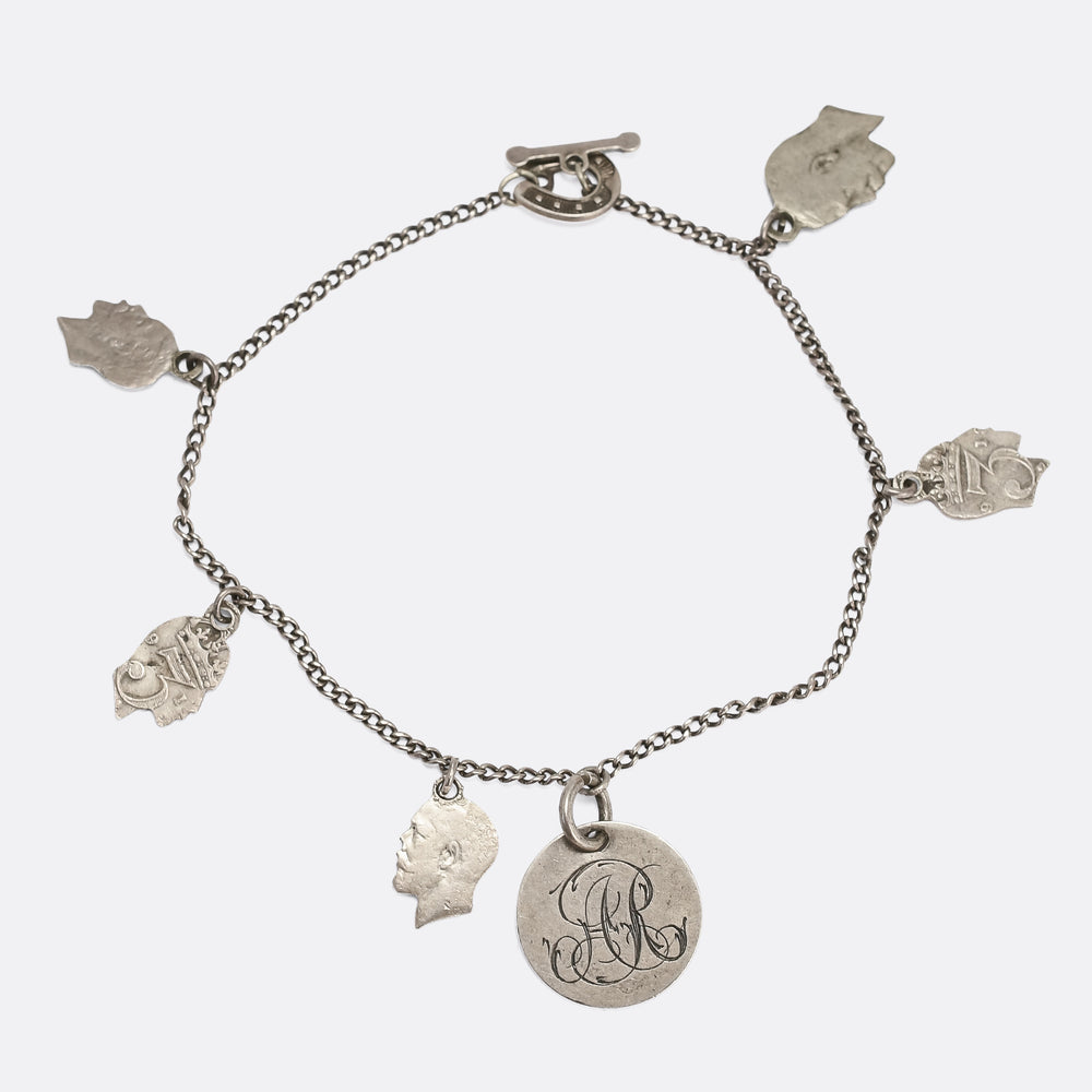 1920s King's Head Cut-Out Coins Bracelet