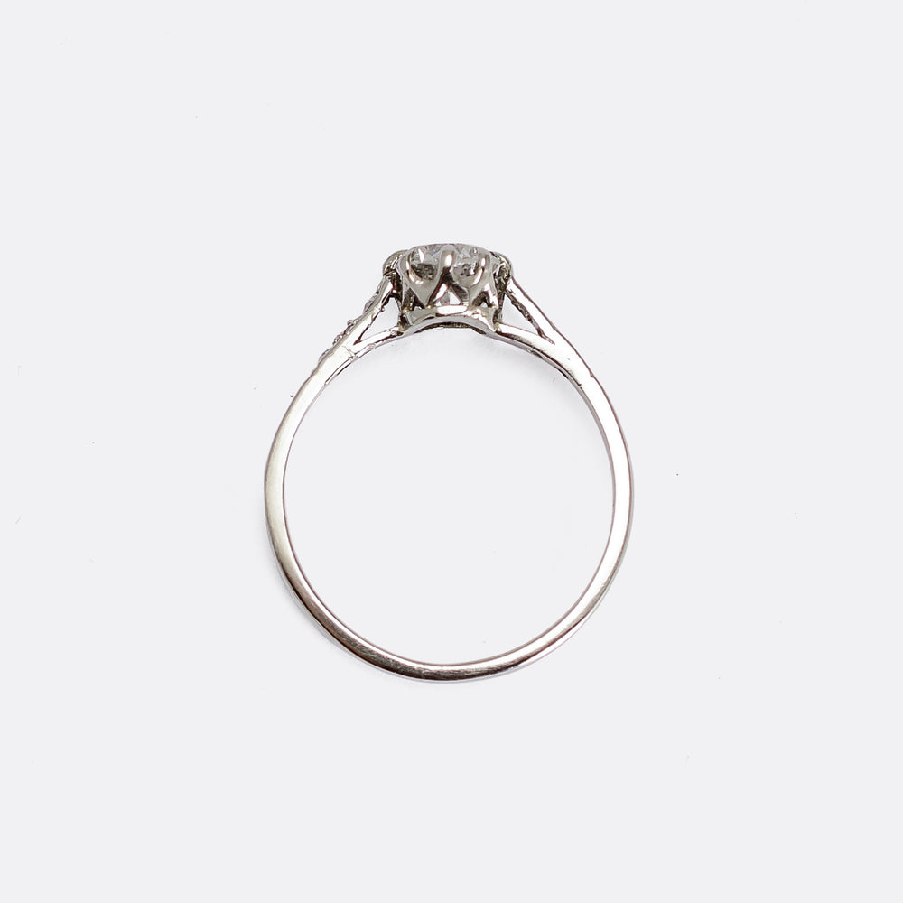 1920s Transitional Cut Diamond Solitaire Ring