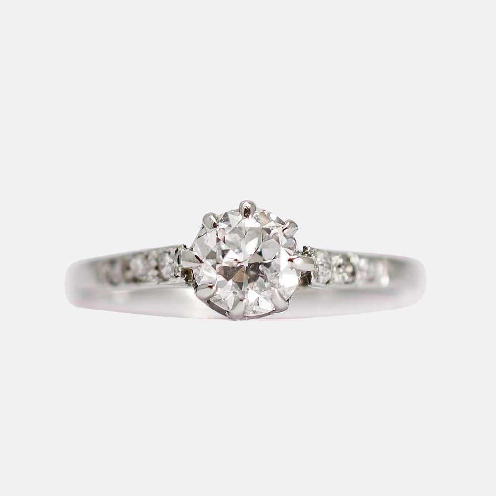 1920s Transitional Cut Diamond Solitaire Ring