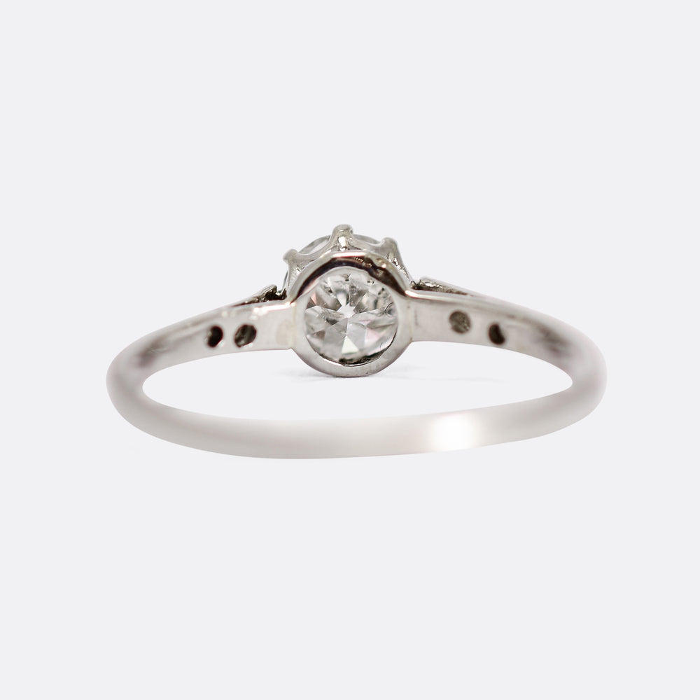 1920s Transitional Cut Diamond Solitaire Ring