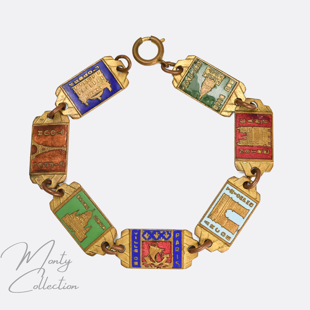 1930s Art Deco Parisian Souvenir Bracelet