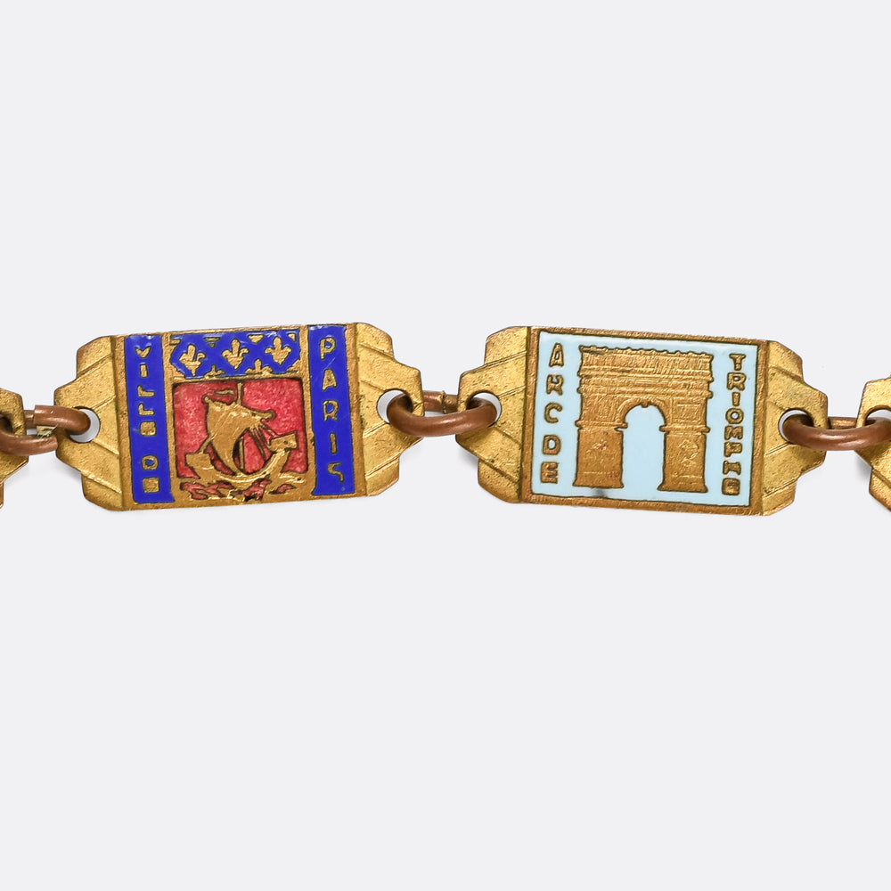 1930s Art Deco Parisian Souvenir Bracelet